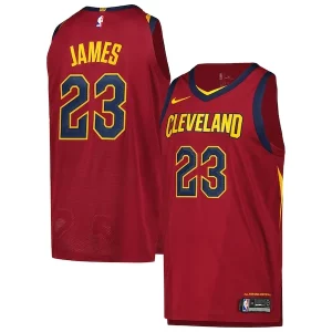 LeBron James Exquisite Cleveland Cavaliers Nike Authentic Player Jersey Icon Edition Wine - Design innovant - Écarte-vous du commun des mortels