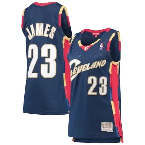 LeBron James Cleveland Cavaliers Women's Hardwood Classics Swingman Jersey Navy Premium - Maillot authentique - Reproduit avec soin