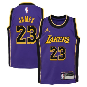 LeBron James Los Angeles Lakers Jordan Brand Preschool Dashing 2022/23 Dri FIT Replica Jersey Statement Edition Purple - Stock limité - Commandez vite votre maillot exclusif