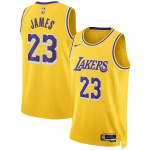 LeBron James Los Angeles Lakers Nike Unisex Swingman Jersey Icon Edition Distingué Gold/White - Pour les fans de la ligue - Un maillot authentique de la compétition