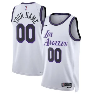Los Angeles Lakers Nike Unisex Stylish 2022/23 Swingman Custom Jersey City Edition White - Confort et style combinés - Pour un look exceptionnel