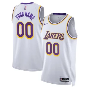 Los Angeles Lakers Notable Nike Unisex Swingman Custom Jersey White Association Edition - Vêtement de fan emblématique - Montrez votre amour pour l'équipe