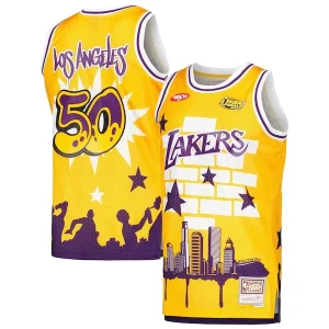 Los Angeles Lakers Notable x Tats Cru Hardwood Classics Fashion Jersey Gold - Collectionner ce maillot rare - Augmentez la valeur de votre collection