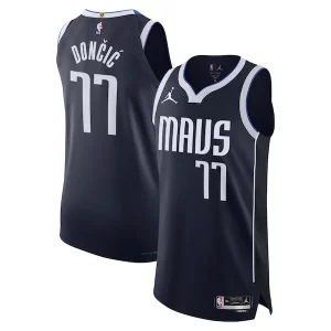 Luka Dončić Dallas Mavericks Authentique Jordan Brand Authentic Player Jersey Statement Edition Navy - Maillot de qualité supérieure - Durable et résistant