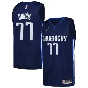 Luka Dončić Dallas Mavericks Jordan Brand Swingman Player Personalisable Jersey Statement Edition Navy - Pour les matchs d'athlétisme - Restez frais et confortable