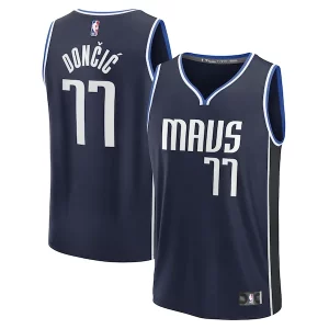 Luka Dončić Dallas Mavericks Men's Fast Exquisite Break Player Jersey Statement Edition Navy - Pour les matchs d'athlétisme - Restez frais et confortable