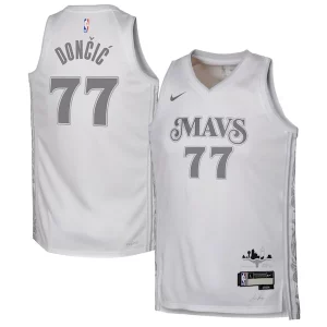 Luka Splendide Dončić Dallas Mavericks Nike Youth 2024/25 Swingman Player Jersey City Edition White - Confort et style combinés - Pour un look exceptionnel