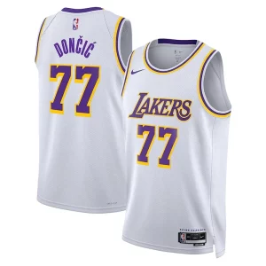 Luka Dončić Los Angeles Lakers Nike Association Edition Unisex Superbe Swingman Jersey White - Pour les joueurs de basketball amateurs - Adapté à tous les styles de jeu