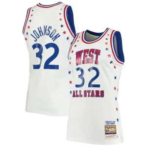 Magic Johnson Los Angeles Lakers 1983 NBA All Refiné Star Game Hardwood Classics Authentic Jersey White - Édition commemorative - Souvenez-vous des moments inoubliables