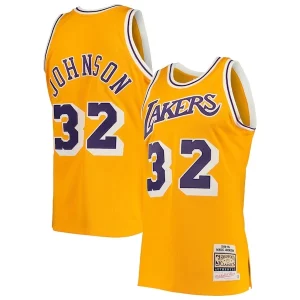 Magic Collectible Johnson Los Angeles Lakers 1984/85 Hardwood Classics Authentic Jersey Gold/Purple - Édition limitée - Uniques dans leur genre