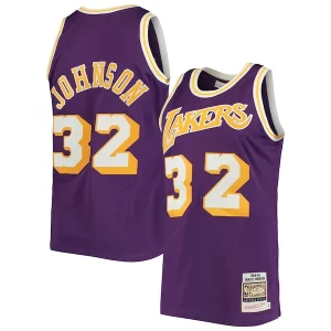 Magic Johnson Los Angeles Lakers 1984/85 Hardwood Classics Captivant Authentic Jersey Purple/Gold - Giftez-le à un fan dévoué - Livraison en temps pour les fêtes