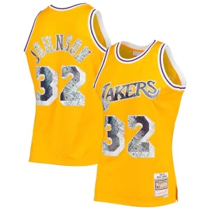Magic Élégant Johnson Los Angeles Lakers 1984/85 Hardwood Classics NBA 75th Anniversary Diamond Swingman Jersey Gold - Design innovant - Écarte-vous du commun des mortels