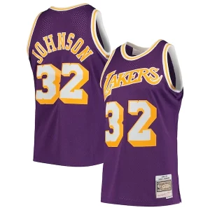 Magic Johnson Los Angeles Lakers 1984/85 Hardwood Classics Swingman Jersey Incontournable Purple/Gold - Édition limitée - Uniques dans leur genre