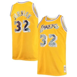 Magic Johnson Los Angeles Lakers Big & Tall 1984/85 NBA Éclatant 75th Anniversary Diamond Swingman Jersey Gold - Maillot de collection - Un bijou pour les amateurs