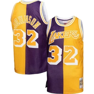 Magic Johnson Los Luxueux Angeles Lakers Big & Tall Hardwood Classics 1984/85 Split Swingman Jersey Purple/Gold - Nouvelle arrivée - Êtes-vous prêt pour la saison ?