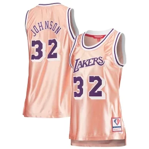 Magic Johnson Los Angeles Lakers Haut de gamme Women's 75th Anniversary Rose Gold 1984 Swingman Jersey Pink - Giftez-le à un fan dévoué - Livraison en temps pour les fêtes