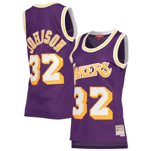Magic Johnson Los Angeles Lakers Women's Hardwood Luxueux Classics 1984/85 Swingman Jersey Purple - Maillot authentique - Reproduit avec soin