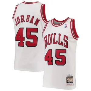 Men's Refiné Chicago Bulls Michael Jordan White 1994 95 Hardwood Classics Authentic Player Jersey - Pour les matchs d'athlétisme - Restez frais et confortable