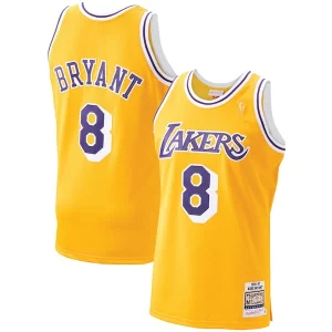 Men's Los Angeles Lakers Kobe Bryant Unique Gold 1996 97 Hardwood Classics Authentic Player Jersey - Dernières unités - Ne manquez pas cette opportunité