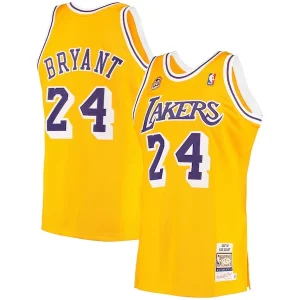 Men's Los Angeles Lakers Kobe Bryant Gold Unique 2007 Hardwood Classics Authentic Jersey - Maillot de championnat - Revivez les victoires glorieuses