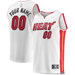 Miami Bold Heat Youth Fast Break Custom Replica Jersey Association Edition White - Vêtement de fan emblématique - Montrez votre amour pour l'équipe