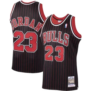 Michael Jordan Chicago Bulls 1995/96 Hardwood Classics Authentic Jersey Black/Scarlet/White Premium - Nouvelle arrivée - Êtes-vous prêt pour la saison ?