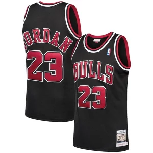 Michael Jordan Chicago Bulls 1997/98 Hardwood Classics Authentic Jersey Collectible Black/Scarlet/White - Fait à la main - Un produit unique et de qualité