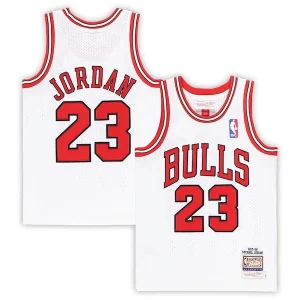 Michael Jordan Chicago Premium Bulls Preschool 1997/98 Hardwood Classics Authentic Jersey White/Black/Red - Vêtement de fan emblématique - Montrez votre amour pour l'équipe