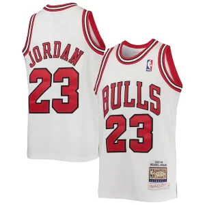 Michael Jordan Chicago Bulls Youth Uniques 1997/98 Hardwood Classics Authentic Jersey White/Black/Red - Maillot de marque reconnue - Faites confiance à la qualité
