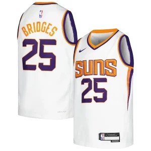Mikal Bridges Phoenix Suns Nike Youth Swingman Captivant Jersey Association Edition White/Purple - Maillot authentique - Reproduit avec soin