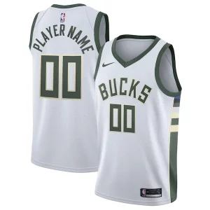 Milwaukee Bucks Nike 2020/21 Swingman Custom Jersey Association Edition White Vibrant - Édition limitée - Uniques dans leur genre