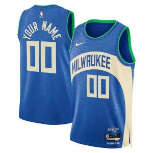 Milwaukee Bucks Nike Unisex 2023/24 Custom Swingman Jersey Royal City Gracieux Edition - Stock limité - Commandez vite votre maillot exclusif