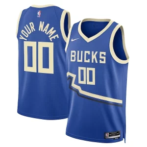 Milwaukee Bucks Nike Unisex 2024/25 Custom Swingman Jersey City Magnifique Edition Royal - Pour les amateurs de basketball passionnés - Livraison rapide