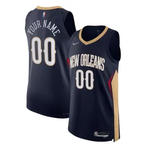 New Orleans Pelicans Nike 2021/22 Diamond Authentic Custom Jersey Premium Icon Edition Navy - Édition commemorative - Souvenez-vous des moments inoubliables