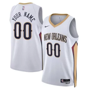 New Orleans Pelicans Nike Unisex Swingman Custom Jersey White Association Vibrant Edition - Idéal pour les soirées de sport - Montrez votre style