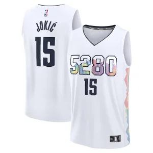 Nikola Jokic Denver Bold Nuggets Youth 2024/25 Fast Break Player Jersey City Edition White - Style contemporain - Restez à la mode avec ce maillot