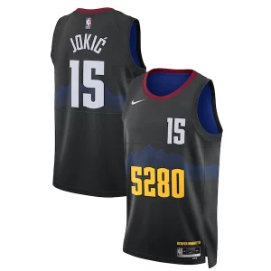 Nikola Jokic Denver Nuggets Nike Unisex 2023/24 Swingman Jersey Black City Premium Edition - Maillot de championnat - Revivez les victoires glorieuses