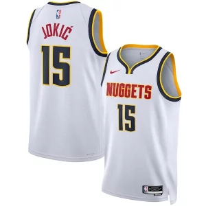 Nikola Jokic Denver Refiné Nuggets Nike Unisex Swingman Jersey Association Edition White/Navy - Idéal pour les soirées de sport - Montrez votre style
