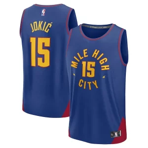 Nikola Jokic Denver Admirable Nuggets Fast Break Replica Player Jersey Statement Edition Blue - Pour les matchs d'athlétisme - Restez frais et confortable