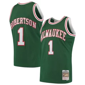 Oscar Robertson Charming Milwaukee Bucks 1971/72 Hardwood Classics Swingman Jersey Green - Maillot de collection - Un bijou pour les amateurs