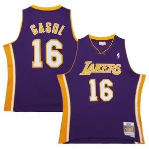 Pau Gasol Los Angeles Distingué Lakers 2009/10 Hardwood Classics Swingman Jersey Purple - Pour les fans de la ligue - Un maillot authentique de la compétition