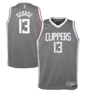 Paul George LA Clippers Nike Youth 2020/21 Swingman Player Jersey Distingué Gray Earned Edition - Idéal pour les soirées de sport - Montrez votre style