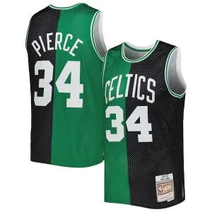 Paul Pierce Boston Celtics Hardwood Classics 2007/08 Split Swingman Jersey Black/Kelly Green Sophistiqué - Édition commemorative - Souvenez-vous des moments inoubliables