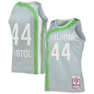 Pete Maravich Atlanta Hawks 75th Anniversary 1971/72 Hardwood Classics Charming Swingman Jersey Silver - Nouvelle arrivée - Êtes-vous prêt pour la saison ?