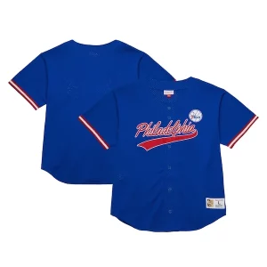 Philadelphia 76ers Hardwood Classics On The Clock Mesh Fashion Baseball Jersey Royal Classique - Giftez-le à un fan dévoué - Livraison en temps pour les fêtes