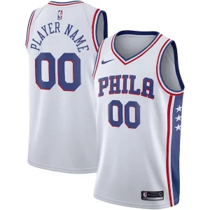 Philadelphia 76ers Nike 2020/21 Swingman Custom Jersey Association Élégant Edition White - Pour les fans de la ligue - Un maillot authentique de la compétition