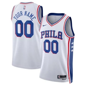 Philadelphia 76ers Nike Unisex 2022/23 Swingman Custom Jersey Vibrant White Association Edition - Édition limitée - Uniques dans leur genre