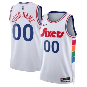Philadelphia 76ers Nike Unisex 2024/25 Custom Commémoratif Swingman Jersey City Edition White - Confort et style combinés - Pour un look exceptionnel