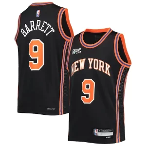 RJ Barrett New York Uniques Knicks Nike Youth 2021/22 Swingman Jersey City Edition Black - Maillot authentique - Reproduit avec soin