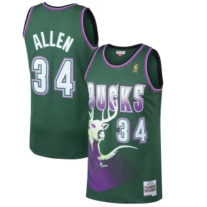 Ray Allen Milwaukee Bucks 1996/97 Hardwood Classics Élégant Swingman Jersey Kelly Green - Maillot authentique - Reproduit avec soin